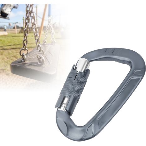 Mousqueton en aluminium 7075 aéronautique, 12KN, pour équipement de sécurité extérieur, gris