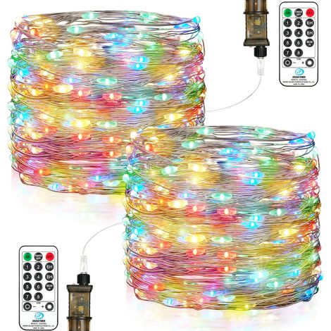 Guirlande Lumineuse Chambre, 23M 200LEDs Guirlandes Lumineuses à LED, 8 Modes Etanche avec Prise pour Décoration Intérieure Extérieure, Noël, Jardin, Anniversaire, Mariage (Blanc Chaud, Lot de 2) (1/5)