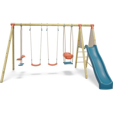 Balançoire en bois 2,30 m Topwood TALVI 2 - 8 enfants