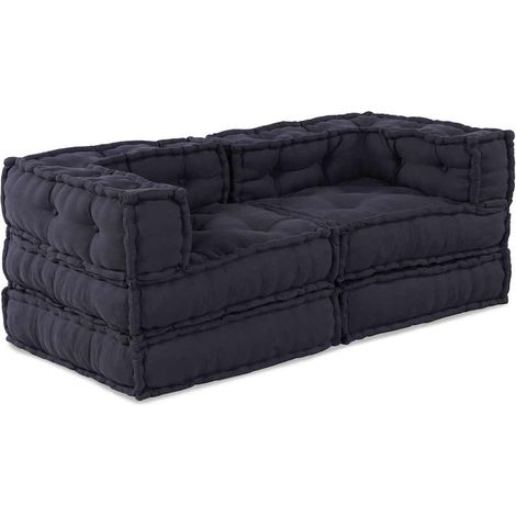 Modular Sofa Unit 2 pcs Fabric Anthracite 140 x 70 x 56 cm vidaXL