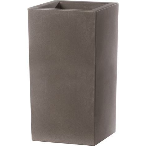Vaso 40x40x80cm in Resina Tulli Schio Cubo Alto Essential 80 Cappuccino (1/3)