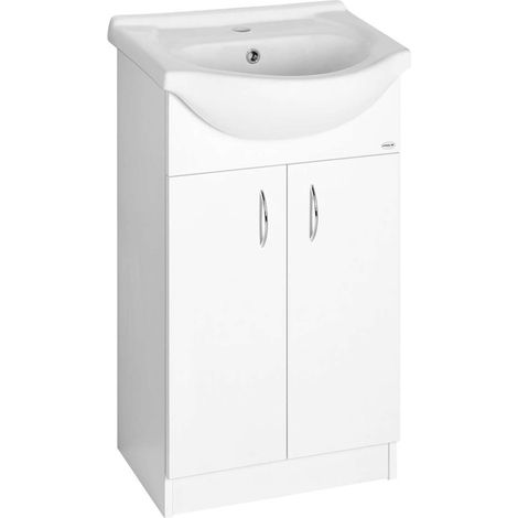 Aqualine Simplex Eco - Schrank mit Waschbecken 47x84x29 cm, weiß SIME500