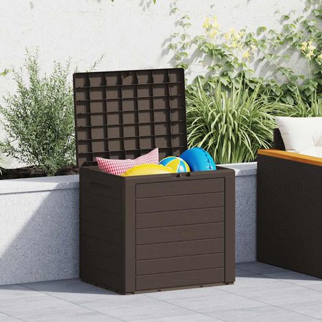 Boîte de stockage de jardin-Coffre de rangement-Stockage Rangement Marron 58,5x46x55 cm Polypropylène 196382 (1/5)