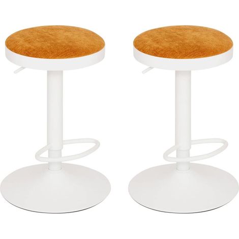 Lot de 2 Tabourets de Bar "Isla" 60-76cm Ocre (1/5)