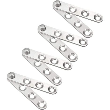4set Pivot de Porte Charnière rotatif 59mm acier inoxydable 360 Argent (1/5)