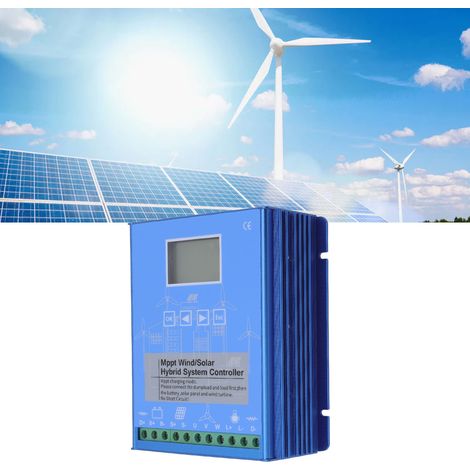 [Controlador híbrido solar-eólico] GPI GPI-8060 [MPPT con pantalla LCD de aluminio] Controlador inteligente con doble fuente de alimentación de 12 V/24 V para sistemas aislados de la red. (1/5)