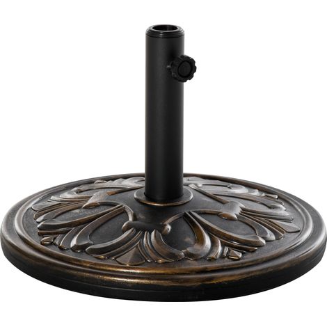 Outsunny Sonnenschirmständer 13 kg Schirmständer Schirmstangen mit 35 mm/38 mm/48 mm Durchmesser Schirmhalter für Garten, Balkon, Antik Bronze