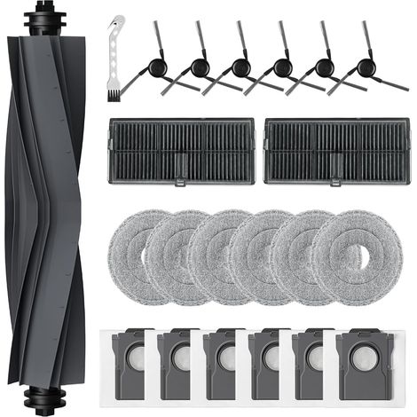 Neptune – Pack de 22 accessoires pour aspirateur Dreame X40 Ultra/L40 Ultra – 1 brosse principale, 6 sacs HEPA, 6 tampons microfibre, 6 brosses latérales, 2 filtres (1/5)