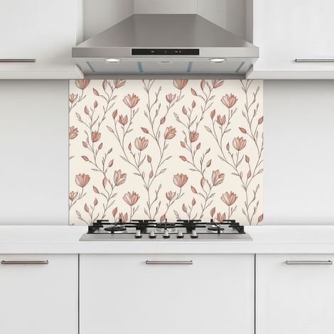 CRÉDENCE CUISINE Motif - Classique - Rose 80x60 cm