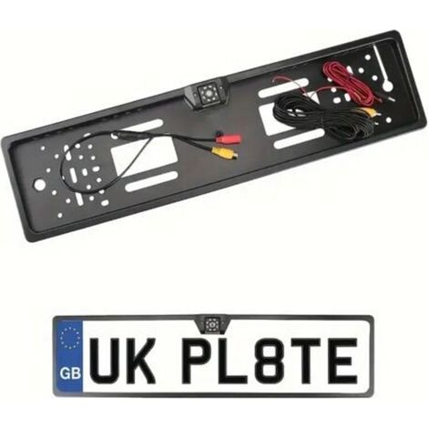 Cámara de visión trasera para coche de 12 V con 8 LED, sensor de aparcamiento Parktronic, soporte para matrícula europea y universal, accesorio para coche (1/5)