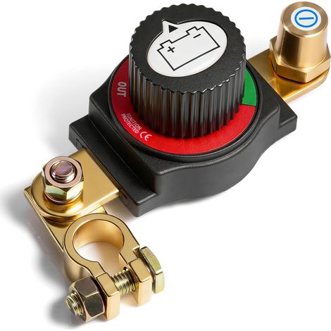 Coupe Circuit Batterie 12v, Interrupteur de Batterie Réglable à 180°, Coupe Batterie Voiture ON-OFF, Interrupteur de Déconnexion pour Voiture, Moto, Bateau, Yacht, Bus, Convient pour la borne négative (1/5)