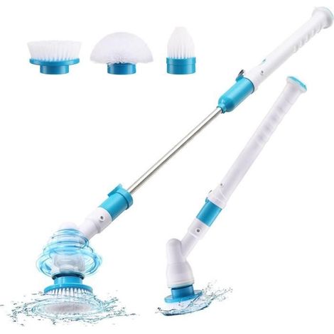 Brosse électrique rotative sans fil nettoyage salle de bain rechargeable avec 3 brosses (1/5)