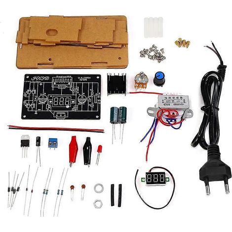 Module d'alimentation régulateur de tension ajustable avec affichage numérique LED, onduleur de tension variable à monter soi-même pour laboratoire et loisirs - Prise UE (1/5)