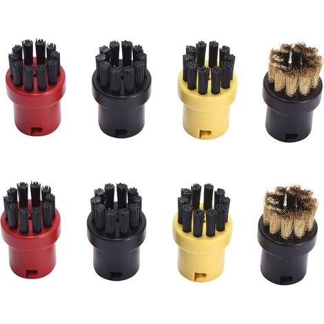 4er-Pack runde Ersatzbürsten für Karcher SC1 SC2 SC3 SC4 SC5 Dampfreiniger (Gelb, Rot, Schwarz, Kupfer) (1/5)