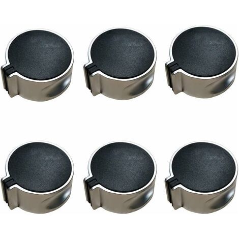 6 Pièces Boutons Four Cuisinière, Cuisinière à Gaz Boutons, Bouton Cuisinière à Gaz, Bouton Gaz, Alliage Universel Mode Interrupteur à 45° Noir Bouton Gaz pour Cuisine à Domicile, 8 mm (1/5)