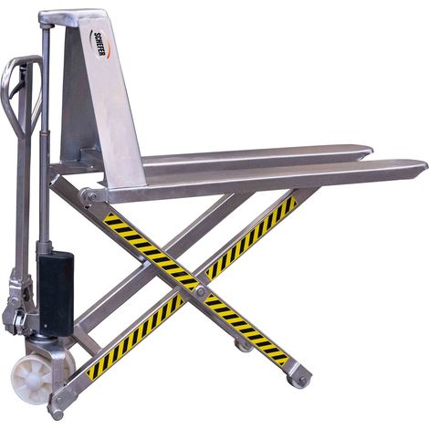 Schefer Scherenhubwagen SHW Premium Edelstahl Tragkraft 1000kg Gabellänge 1150mm (1/3)