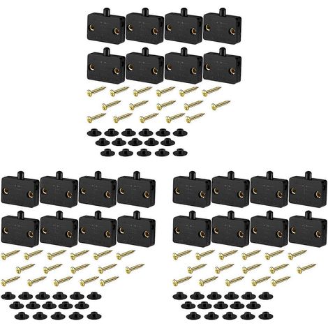 Lot de 24 interrupteurs de porte automatiques pour armoire, compatibles avec les tensions 12V, 24V et 110V (noir) (1/5)
