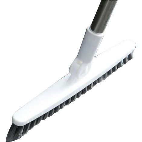 Brosse à fentes à long manche, brosse de nettoyage pour carrelage de sol, brosse de salle de bain et de cuisine, blanche, 88,5 cm (1/4)