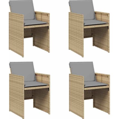 Maison Exclusive - Gartenstühle mit Kissen 4 Stk. Beigemischung P