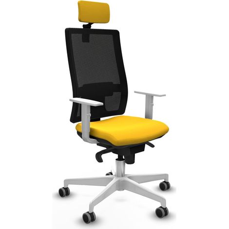Sedia Ufficio con Poggiatesta Piqueras y Crespo 4B026G2 Giallo (1/5)
