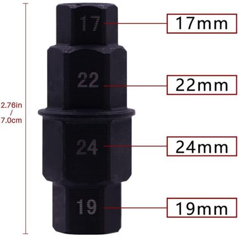 Perno ruota anteriore moto, chiave per perno ruota, chiave per perno ruota moto, bussola speciale per moto, perno esagonale, perno ruota moto, perno ruota anteriore (nero) (1/4)