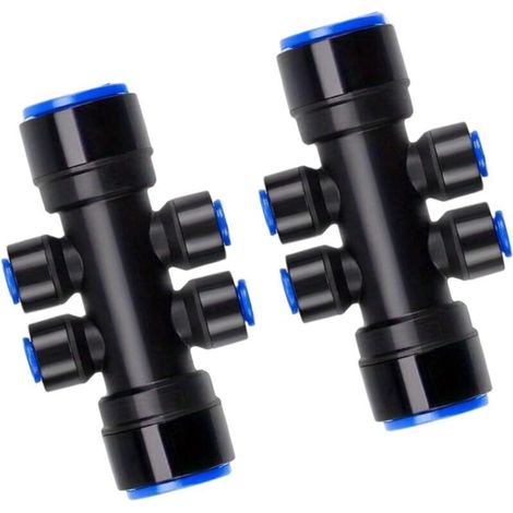 6-fach Tropfbewässerungsverteiler, 6,35 mm – Wasserdurchflussregulierung – Schnellkupplung – Wasserschlauch – Bewässerungszubehör für Haus und Garten