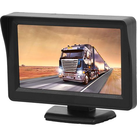 Écran LCD 4,3 pouces ultra fin 3W 9V-35V DC avec entrée AV bidirectionnelle pour caméra de recul et surveillance voiture (1/5)