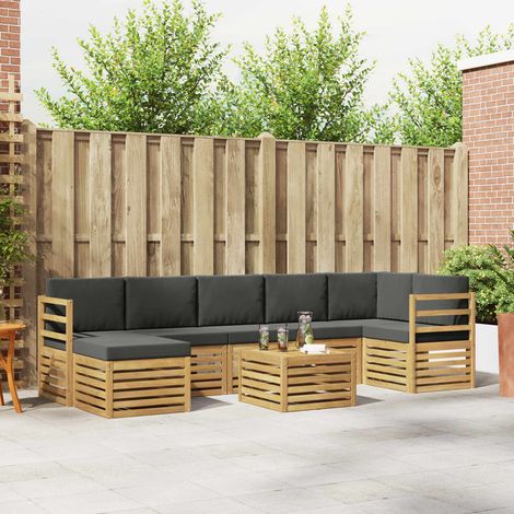 vidaXL Outdoor-Sofagarnitur 8 pcs Weiß und Anthrazit 59 x 59 x 37 cm (1/5)