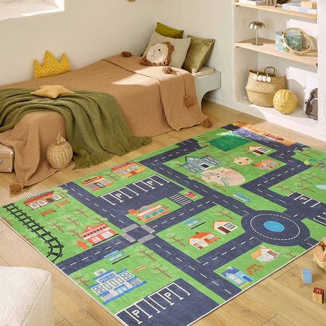 Tapis intérieur enfant imprimé mini ville - Viny 160 x 230 cm