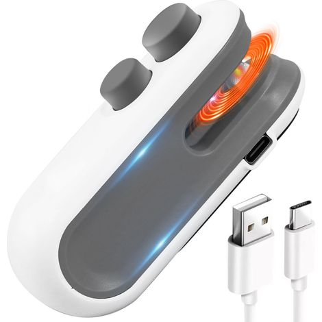 2025 2-in-1 Wiederaufladbarer Chipstütenversiegler mit Schneidevorrichtung, USB-C Tragbarer Chipstütenversiegler, Plastiktüten-Wiederverschließmaschine, Snack-Heißsiegelgerät (Weiß)