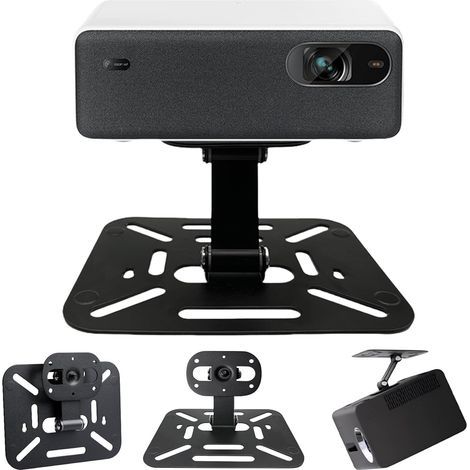 Support universel pour projecteur, multi-angle avec interface à vis 1/4", support de projecteur, rotatif à 360°, mini support de projecteur de bureau (noir) (1/5)