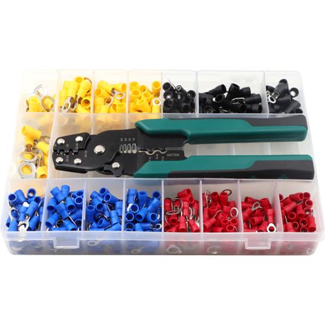 Kit d'outils de sertissage comprenant une pince à sertir, 520 pièces, un coupe-fils et un outil de sertissage pour câbles de 0,75 à 6 mm² (1/5)