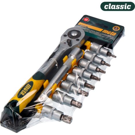 Ensemble 10 Pièces. Clés Et Accessoires Enc. 1/2'' Torx Cr.V Ek641 (1/3)