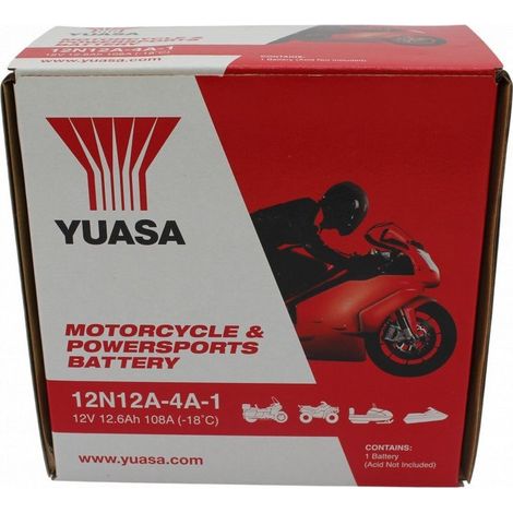 Yuasa batteria yuasa 12n12a-4a-1 batteria moto convenzionale 12 v capacità 12 ah resistente vibrazioni (1/5)