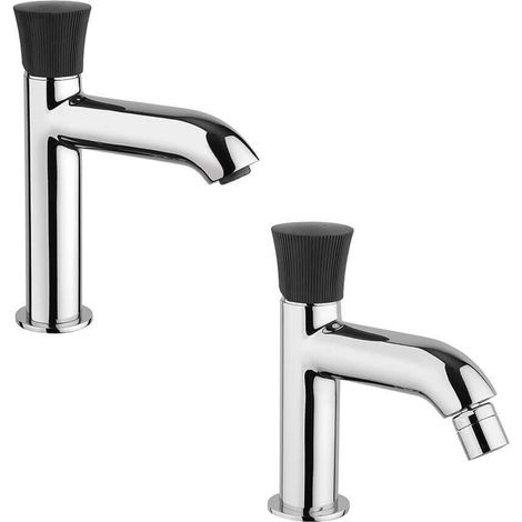 Set rubinetti lavabo e bidet Jacuzzi Rubinetteria modello Illumina per piletta click clack (1/5)