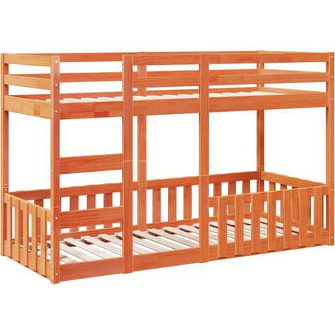 Maison Exclusive - Etagenbett Wachsbraun 75x190 cm Massivholz Kie