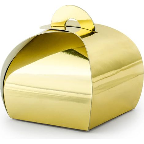 Goldene Bonbonschachteln 6x6x5,5 cm / 10 Stück (1/3)