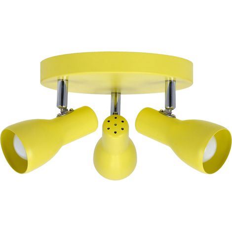 Plafonnier métal Candellux Picardo jaune 29 cm 3xE14 (1/2)