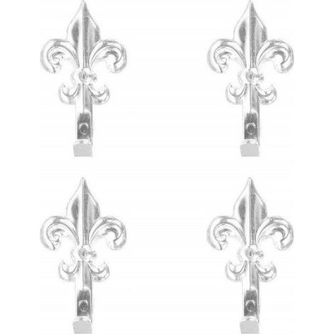 Trade Shop - Juego De 15 Ganchos Para Cuadros De Plata De 44 Mm En Forma De Lirio Florentino Con Clavos -