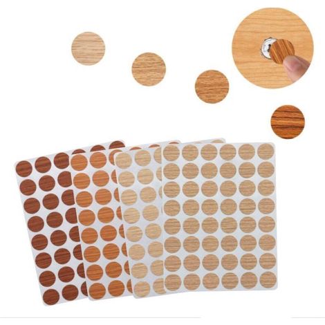 192 Pièces 15mm Cache Vis, Autocollant Bois en Texture Bois PVC Cache Trou Meuble Cache Vis Adhesif Cache Trou Mur Autocollants pour Trous de Vis (1/4)