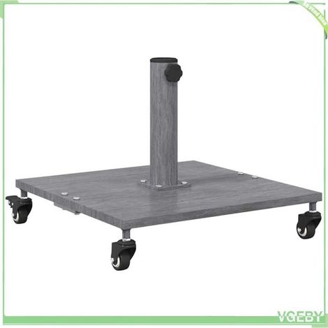 Base de parasol - FAFEICY - 42009948 - Aspect bois gris foncé - Acier - Carré 45x45x31,5 cm (1/5)