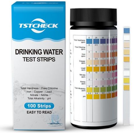 Bandelettes de test pour piscine et spa – Lot de 100 bandelettes, test pH, chlore, brome, dureté et plus encore, test précis 9 en 1 de l'eau de piscine (1/5)