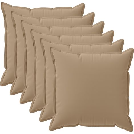 Cushion Cover 6 pcs HOUTEN Taupe 35 x 35 cm Polyester vidaXL