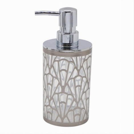Cleafe - Dispenser Per Sapone Liquido Argento Contemporaneo Dosatore Arredo Bagno 59100 - (1/3)