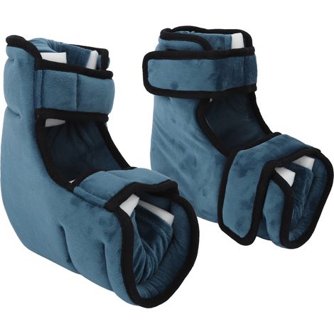 Lot de 2 coussins de talon, tissu flanelle, conception enveloppante, léger, fermeture auto-agrippante, prévention escarres (1/5)