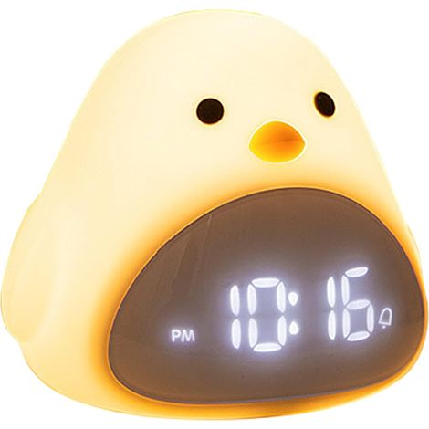 Réveil veilleuse rechargeable blanc pour enfant avec affichage température cadeau pour fille garçon anniversaire Noël (1/5)