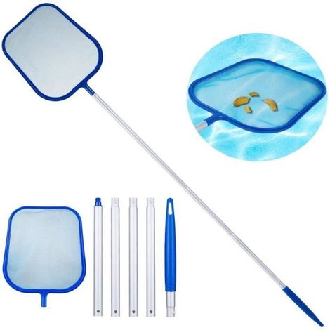 Épuisette de Piscine - Non spécifié - Épuisette Surface - Aluminium et PP - Maille Fine - Manche 5 Parties (1/4)