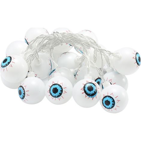 Guirnalda de 20 luces LED con forma de ojos, alimentada por 2 pilas AA, ideal para Halloween, como decoración y como regalo. (1/5)