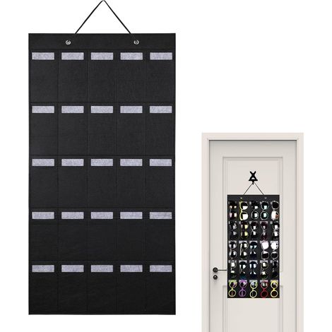 Porte-Lunettes Murale, Porte-Lunettes En Feltre À Fixer Derrière Une Porte, Porte-Lunettes Organisateur pour Chambre, Appartement, Studio, Bureau ou Maison (1/5)