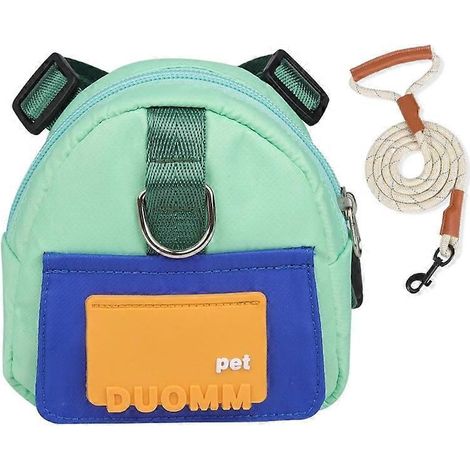 Sac à dos réglable pour chiots avec anneau en D, sac de transport extérieur pour petits et moyens chiens, vert, taille M (1/4)